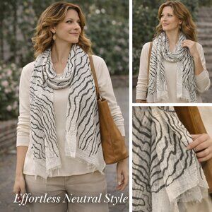 Galeries Lafayette Zebra Print Scarf | Paris Boutique Style | Lightweight